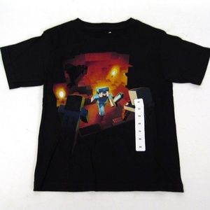 New Minecraft Mojang Boys Black T Shirt
